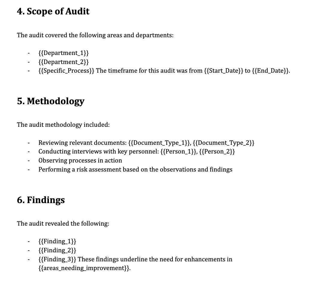 Modify Audit Report Template to report monthly retainer audits for your clients