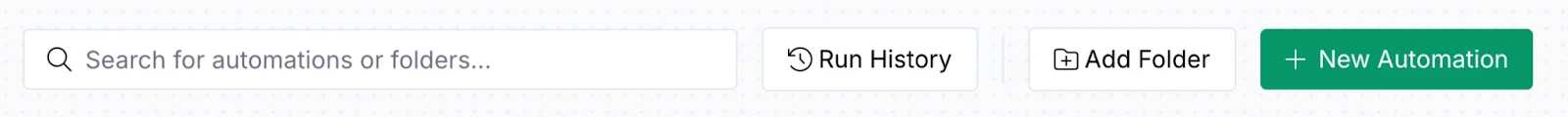 Image is a screenshot of section in DocsAutomator to click on 'New Automation' button