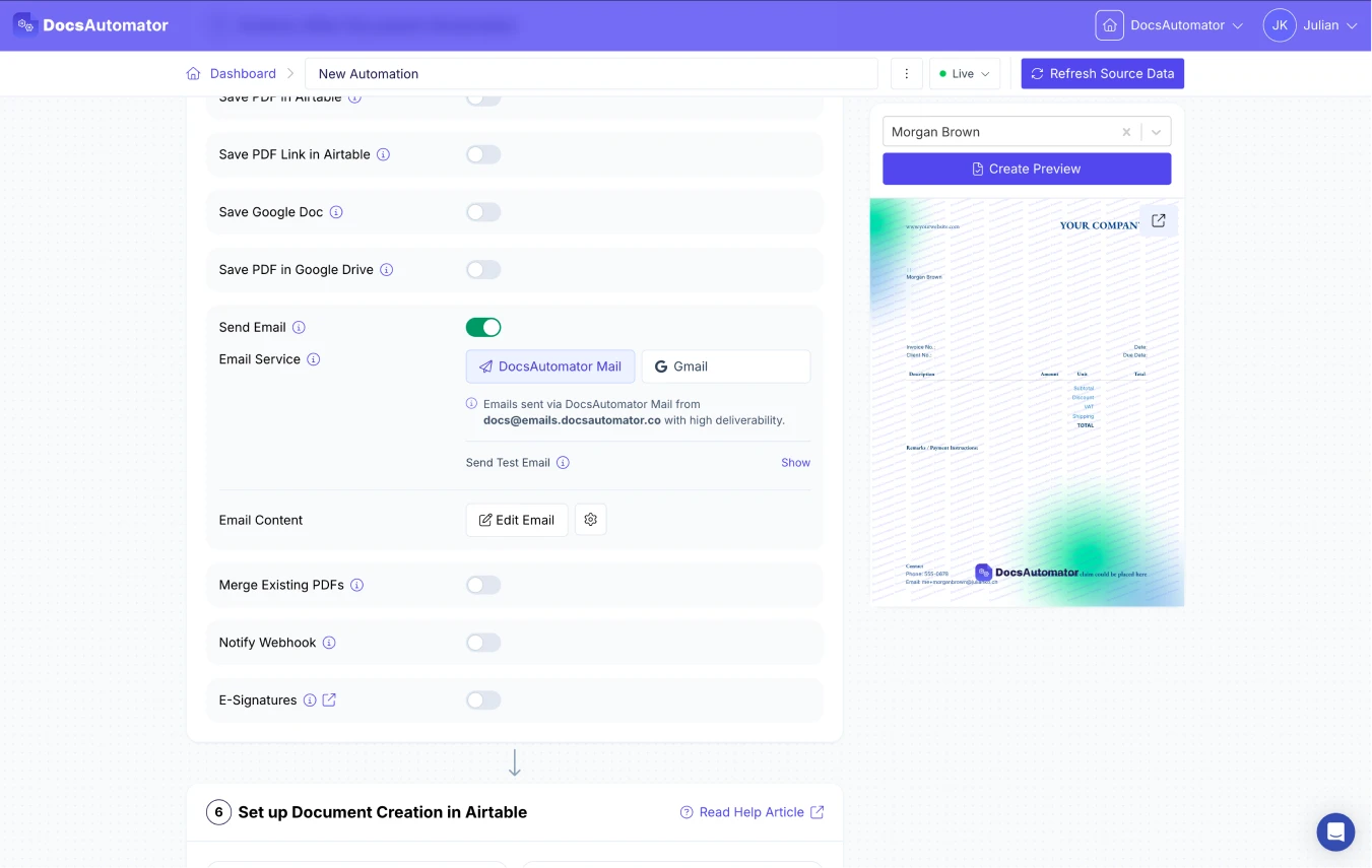 Configuring PDF output and delivery options