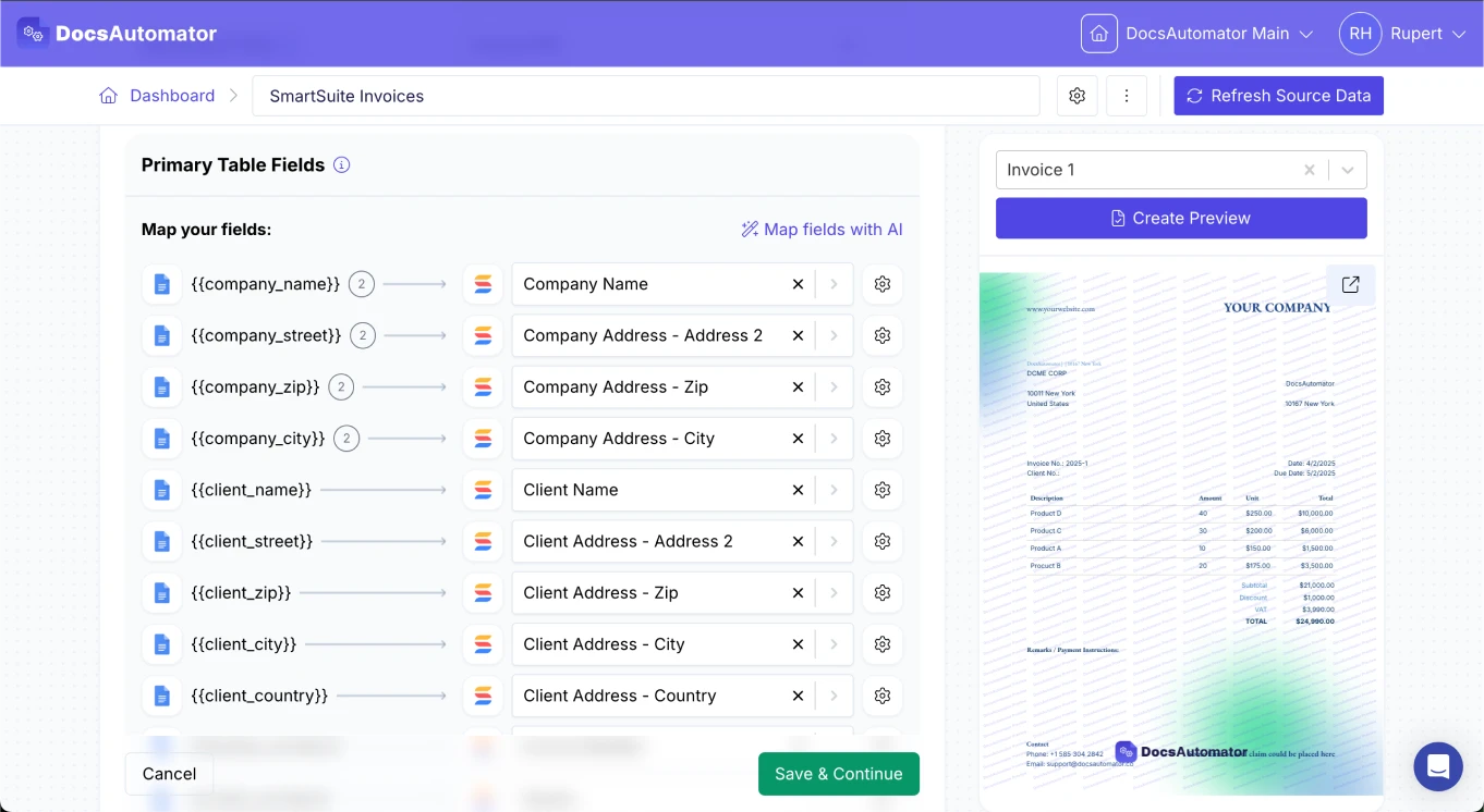 AI field mapping analysis process