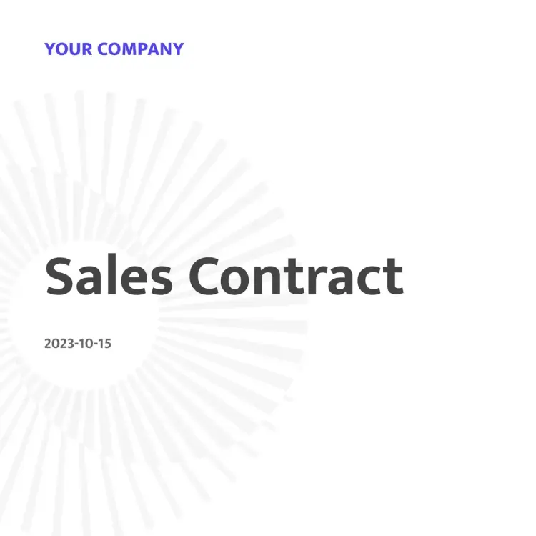 Sales Contract Document