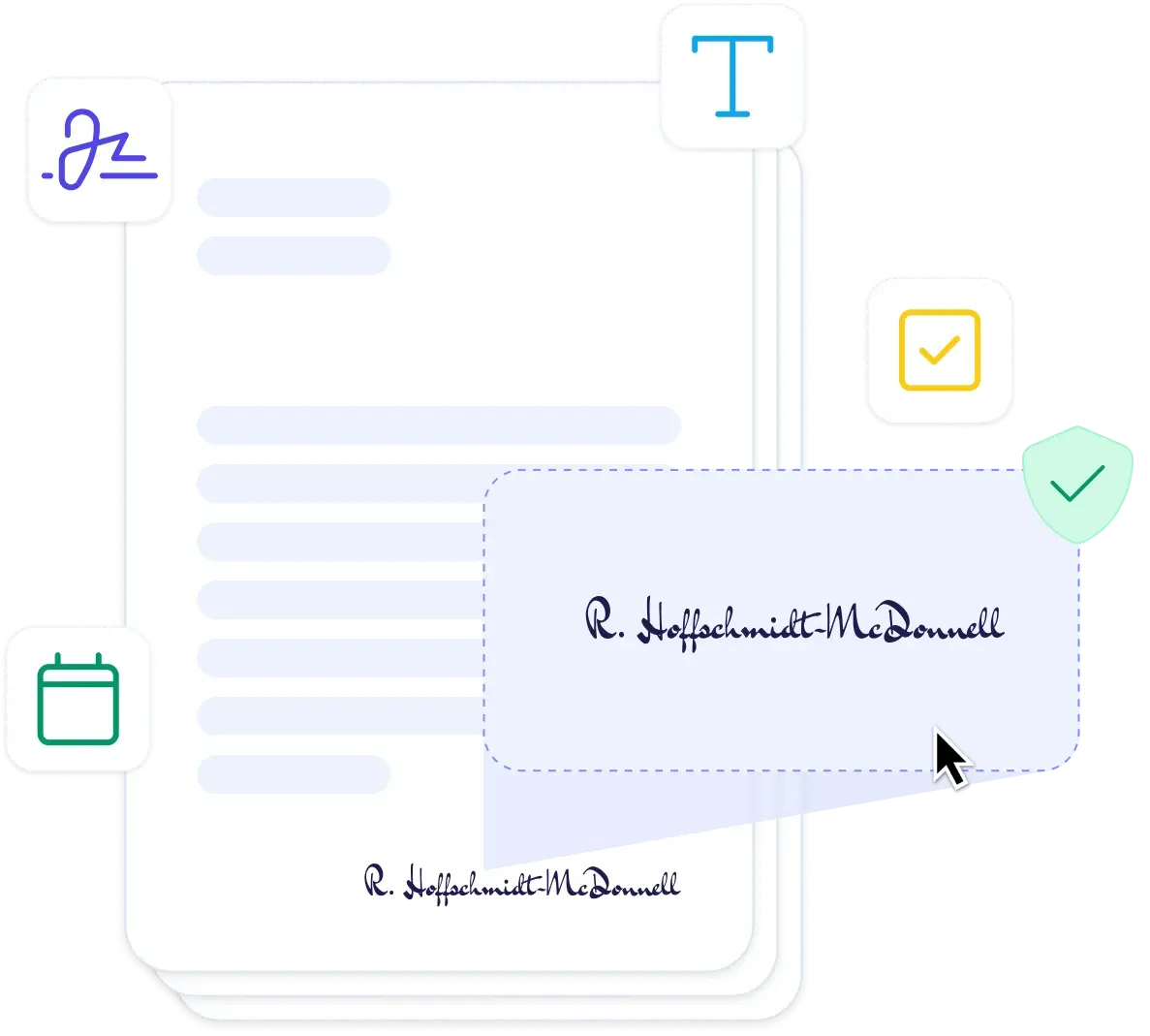 E-signature field types illustration