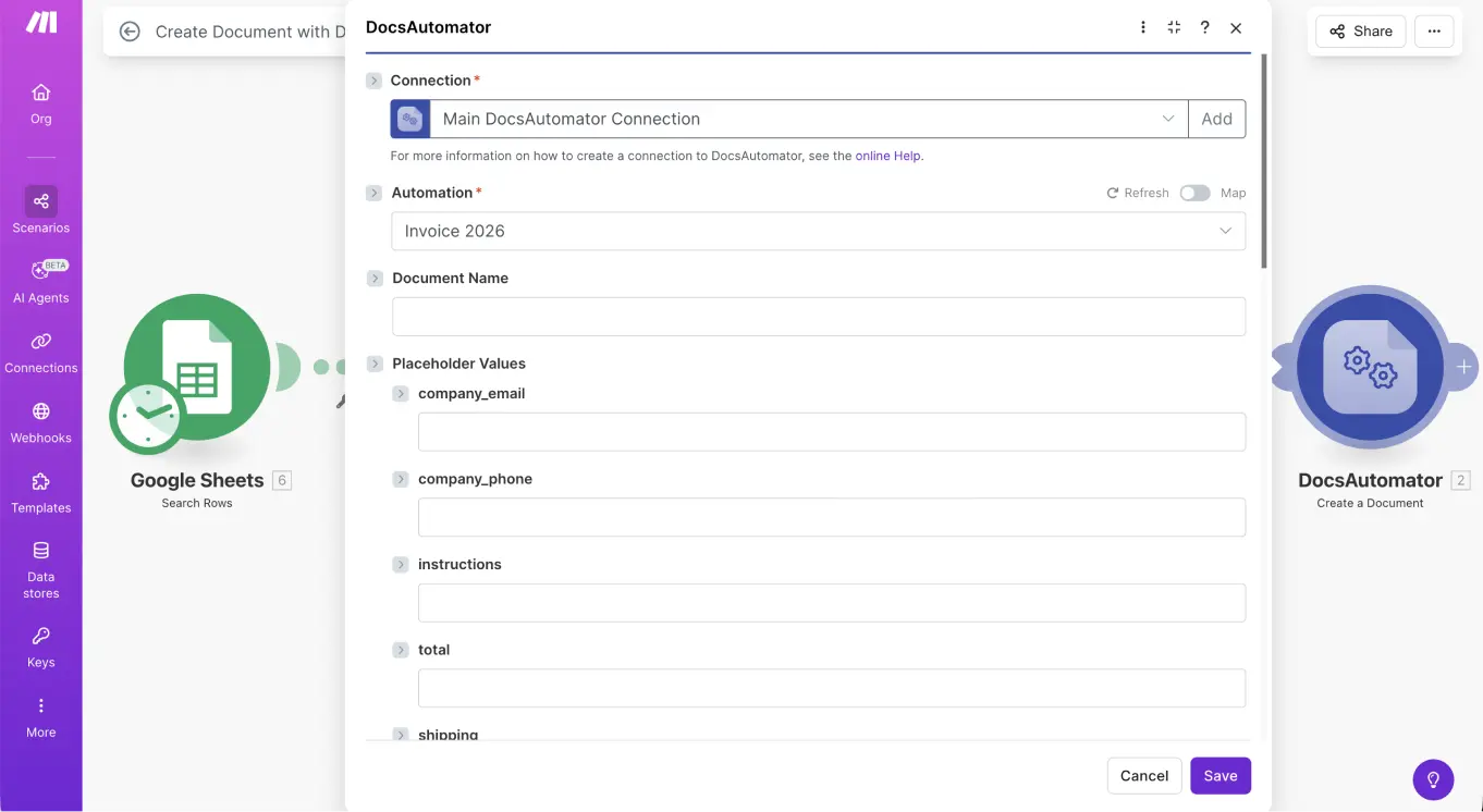 Select Data Source, Map Data & Preview